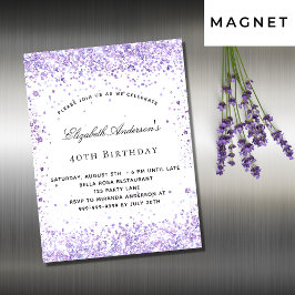 Veilchen-Lavendel-Glitzer-Magnet Magnetkarte