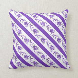 Veilchen stripes Blumenmuster Kissen