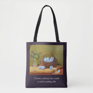 Veilchen und Korb der Ei-Tasche