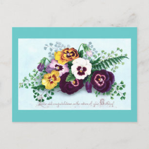 Veilchen-Victorianischer Geburtstag Postkarte