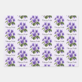 Veilchenblüten im Februar Geschenkpapier Set