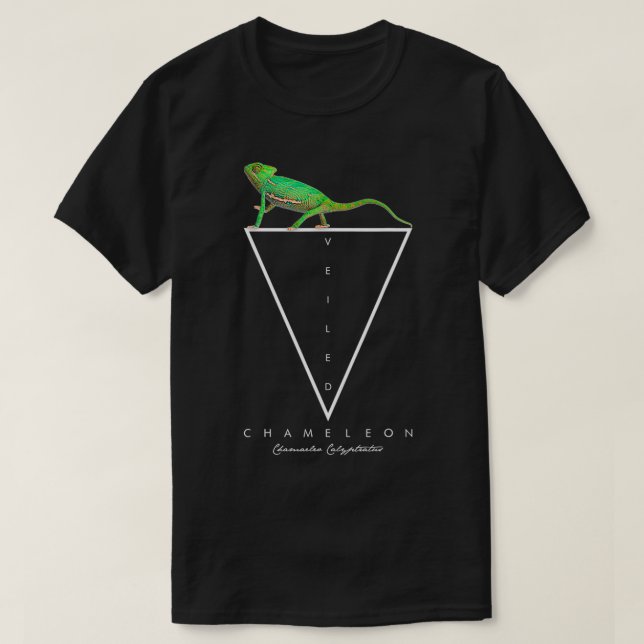 Veiled Chameleon Geometric Reptile Keeper T-Shirt (Design vorne)