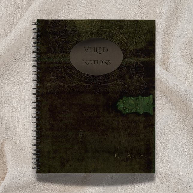 Veiled Notions: Dark Academia Moss Velvet Journal Notizbuch (Von Creator hochgeladen)