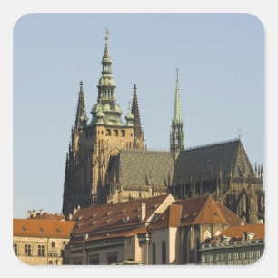 Veitsdom und Prager Burg, eines der Quadratischer Aufkleber