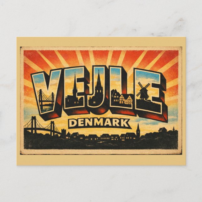 Vejle Dänemark Brücke Postkarte (Vorderseite)