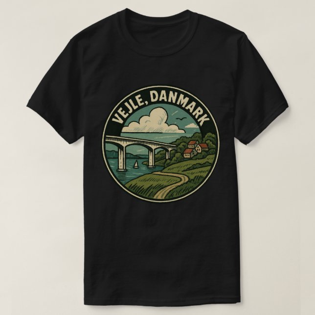 Vejle Dänemark Brücke T-Shirt (Design vorne)