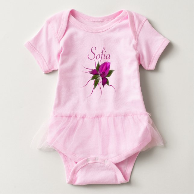 Vektor-Blume Personalisiert Baby T-shirt (Vorderseite)