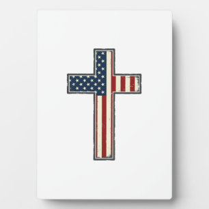 Vektor-Design eines patriotischen Kreuzes mit Dist Fotoplatte