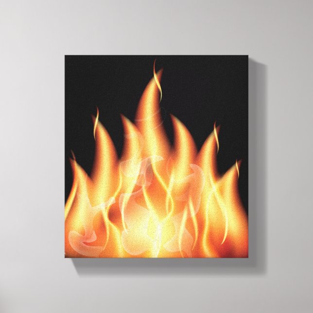 Vektor-Flammen1- WARME FLAMMEN, DIE SCHWARZE ORANG Leinwanddruck (Vorderseite)