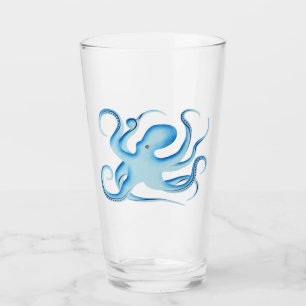 Vektor-Silhouette des Blauen Oktopus Glas