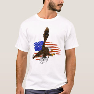 Vektor-Vektor-Amerikanischer Adler gegen Gussahne T-Shirt