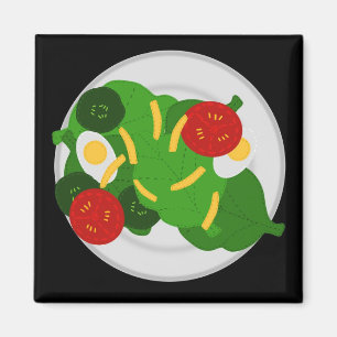 Vektorillustration eines gemischten Gemüsesalats Magnet