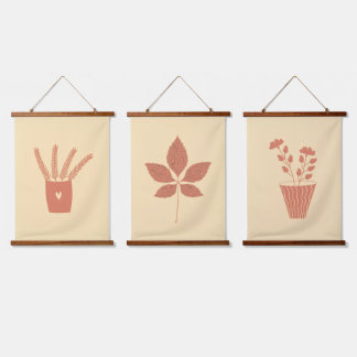 Vektorillustration zum botanischen Thema mit Blüte Wandteppich Mit Holzrahmen