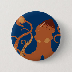 Vektorriesiger Tintenfisch-Knopf Button