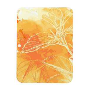 Vektorwatercolor-Hintergrund u. tropische Blumen Magnet