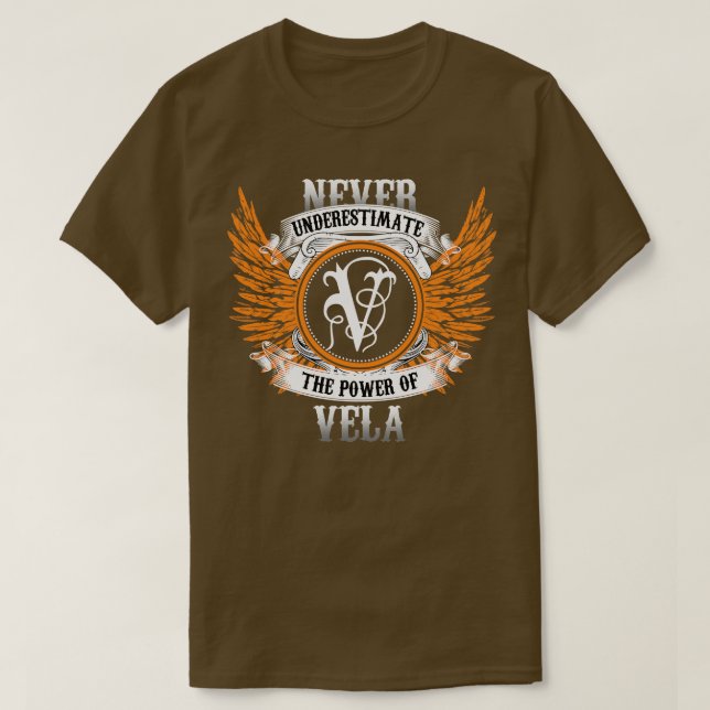 Vela Name Shirt unterschätzt nie den Power von V (Design vorne)
