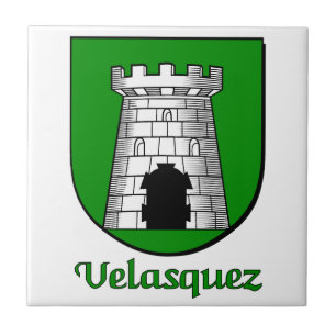 Velasquez Family Shield Decorative Tile Fliese