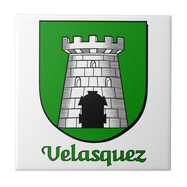 Velasquez Family Shield Decorative Tile Fliese (Vorderseite)
