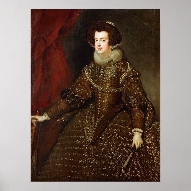Velázquez - Isabel De Bourbon Spanien Portugal Kön Poster (Vorne)