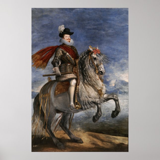Velázquez - Reittier Philip III 1631 Poster (Vorne)