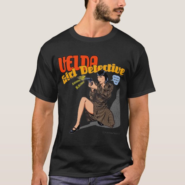 Velda: Mädchen-Detektiv-Schwarz-T - Shirt - (Vorderseite)