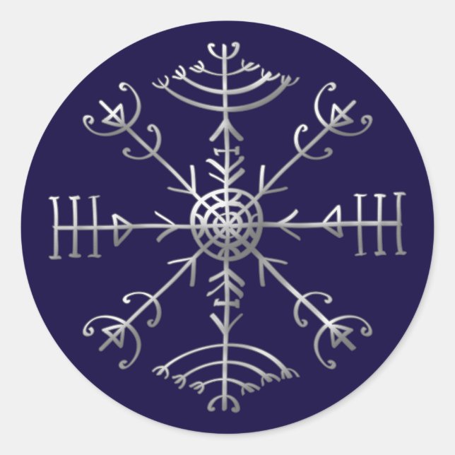 Veldismagn, Island, Schutz, Rune, Magie Runder Aufkleber (Vorderseite)