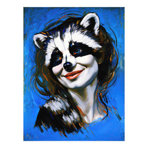"Velka Teyani" flüstert Raccoon Trickster Fotodruck