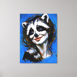 "Velka Teyani" flüstert Raccoon Trickster Leinwanddruck
