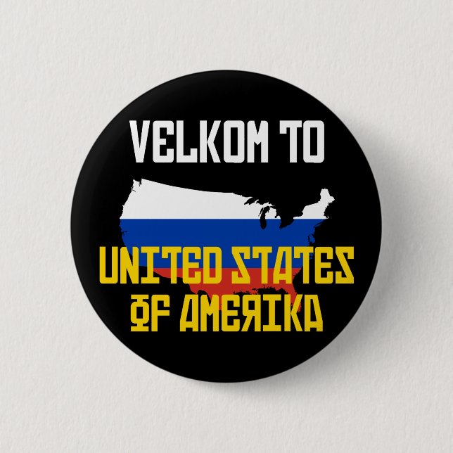 Velkom nach Amerika Button (Vorderseite)