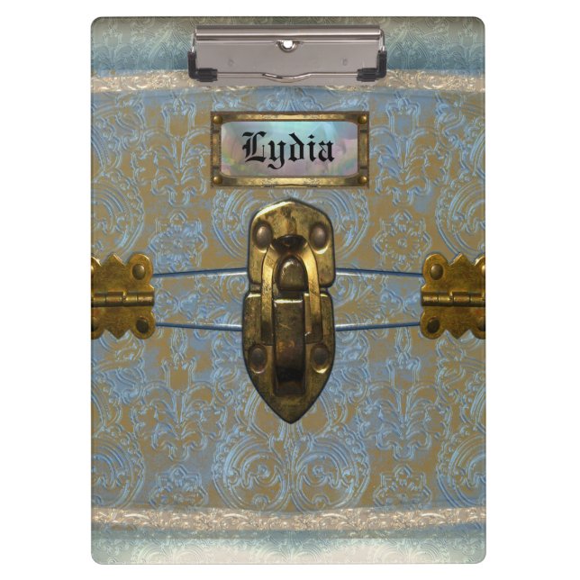 Velley Damask Beautiful Monogram Klemmbrett (Vorderseite)