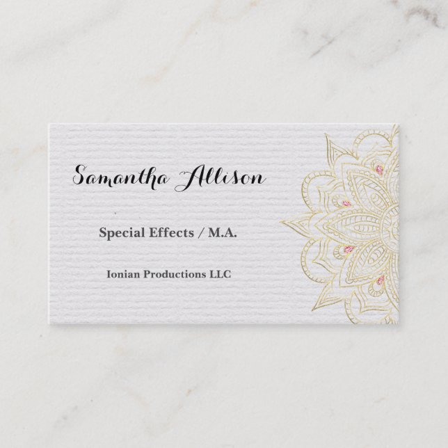 Vellum and Lace Elegante Business Card Visitenkarte (Vorderseite)
