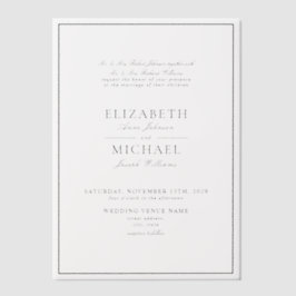 Vellum Elegant Black Classic Script Wedding