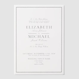 Vellum Elegant Black Classic Script Wedding