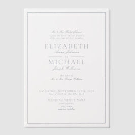 Vellum Elegant Dusty Blue Classic Script Wedding