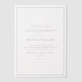 Vellum Formal Dusty Blue Classic Script Wedding