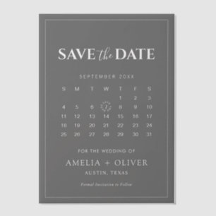 Vellum-Kalender Modern Minimalistisch Save The Dat