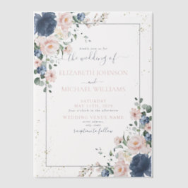 Vellum Light Dusty Blue Blush Pink Gold Floral