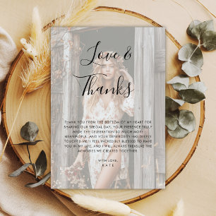 Vellum-Overlay-Foto Liebes & Dankeschön-Brautparty Dankeskarte