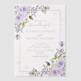 Vellum Rustic Lilac Lavender Gold Floral Wedding