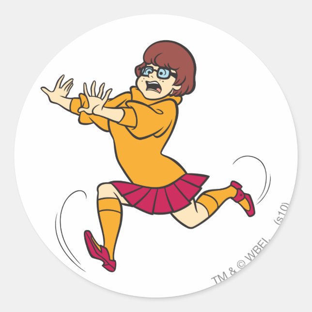 Velma Running Runder Aufkleber (Vorderseite)