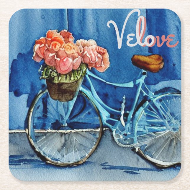 Velo Liebe Cycling Rechteckiger Pappuntersetzer (Vorderseite)