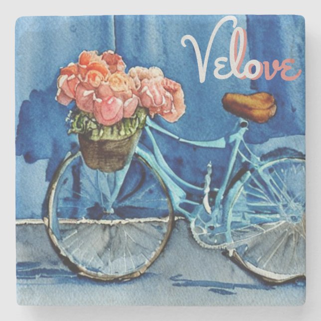 Velo Liebe Cycling Steinuntersetzer (Vorderseite)