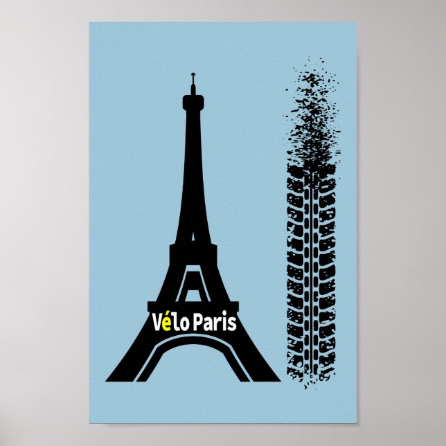 Velo Paris Bike Eiffel Tower Poster (Vorne)