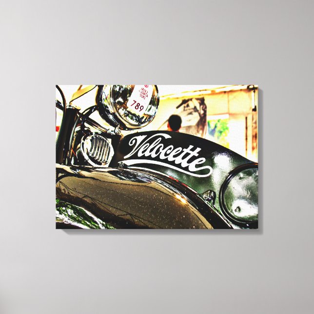 Velocette M Vintages Motorrad Reihe Leinwanddruck (Vorderseite)