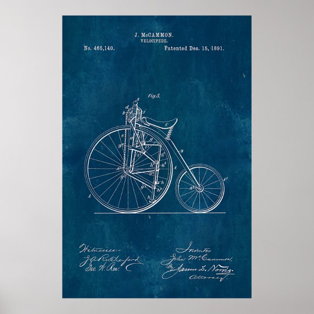 Velocipede Blueprint Poster (Vorne)