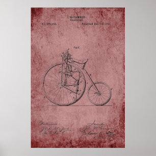 Velocipede Blueprint Poster