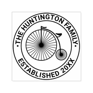 Velocipede Penny Farthing Familienname Datum Permastempel