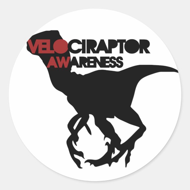 Velocirapin-Bewusstsein Runder Aufkleber (Vorderseite)