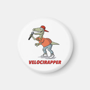 'Velocirapper'-T-Shirt. Magnet