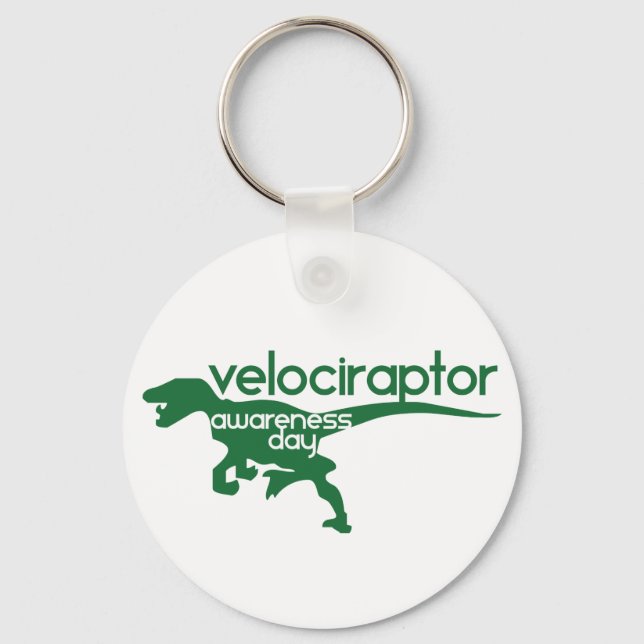Velociraptor Awareness Day Schlüsselanhänger (Vorderseite)